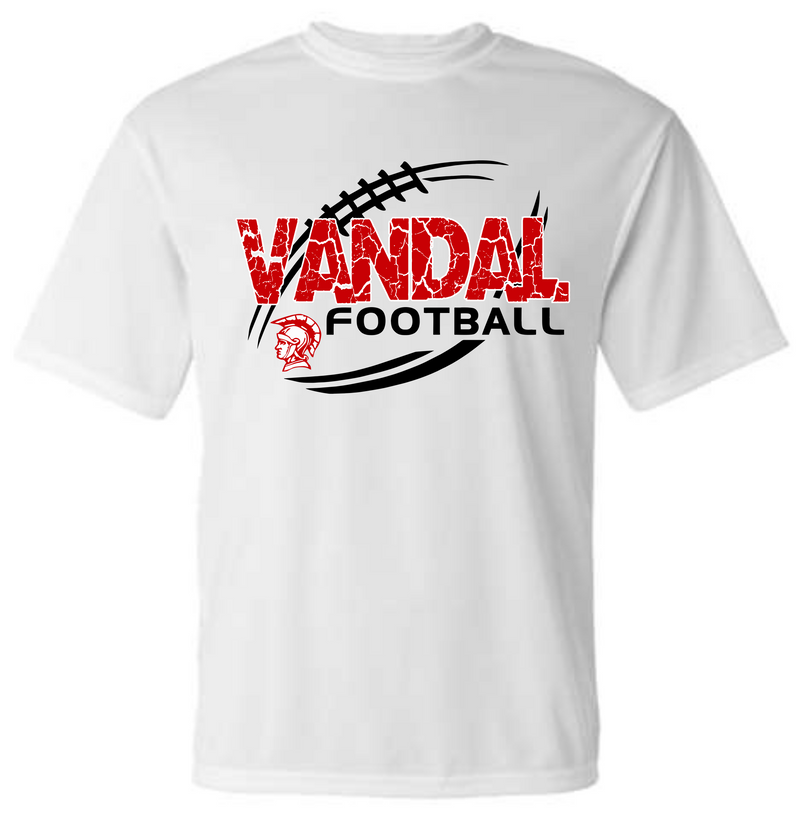 Vandal Cracked Football White Dri Fit Tee