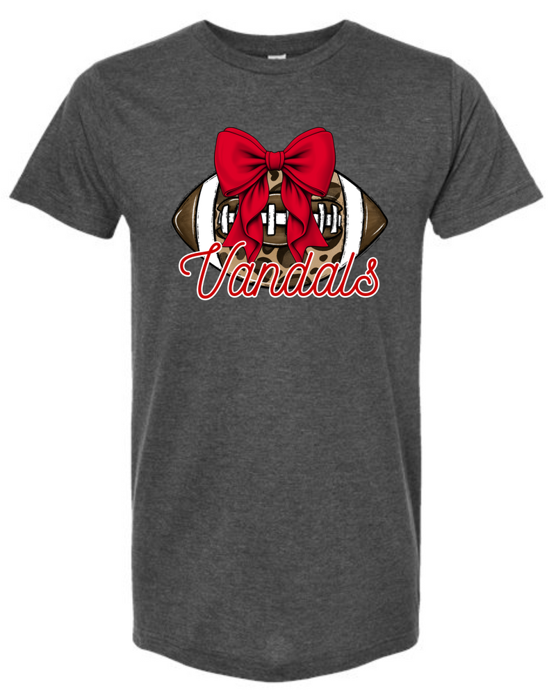 Vandals Football With Bow Dark Grey Tee