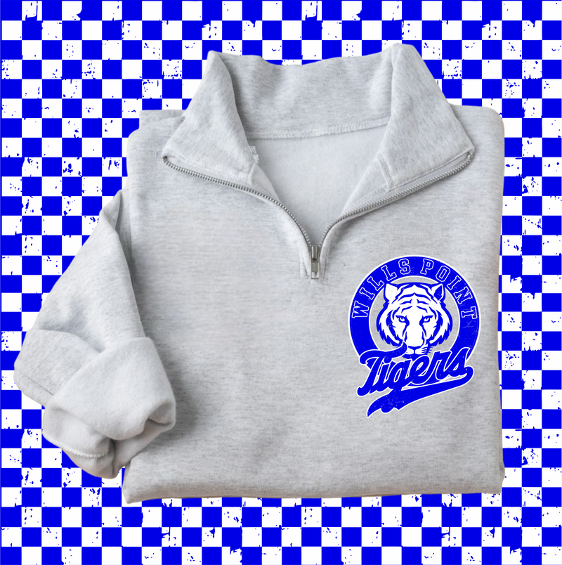 *DTF* Fruitvale Bobcats Ash Grey Quarter Zip Sweatshirt