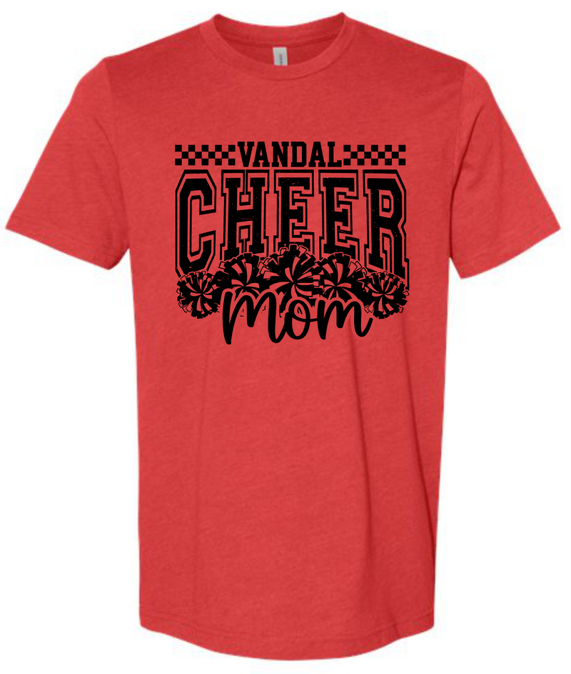 Vandal Cheer Mom Checkered Red Tee