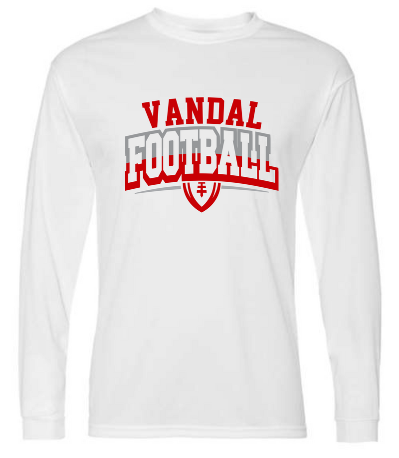 Vandal Football Half Red Half Dark Grey White Long Sleeve Dri Fit