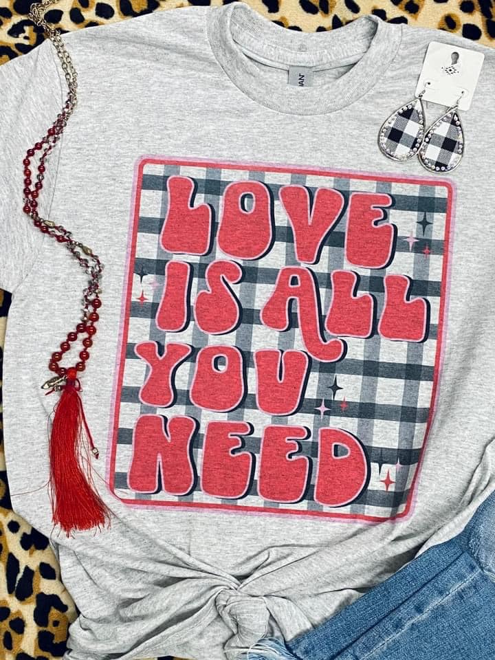 Love Is All You Need Grey Tee