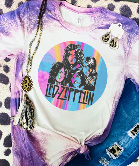 Led-Zeppelin Purple Bleached Tee