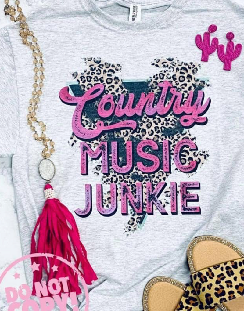 RTS Country Music Junkie Grey Tee