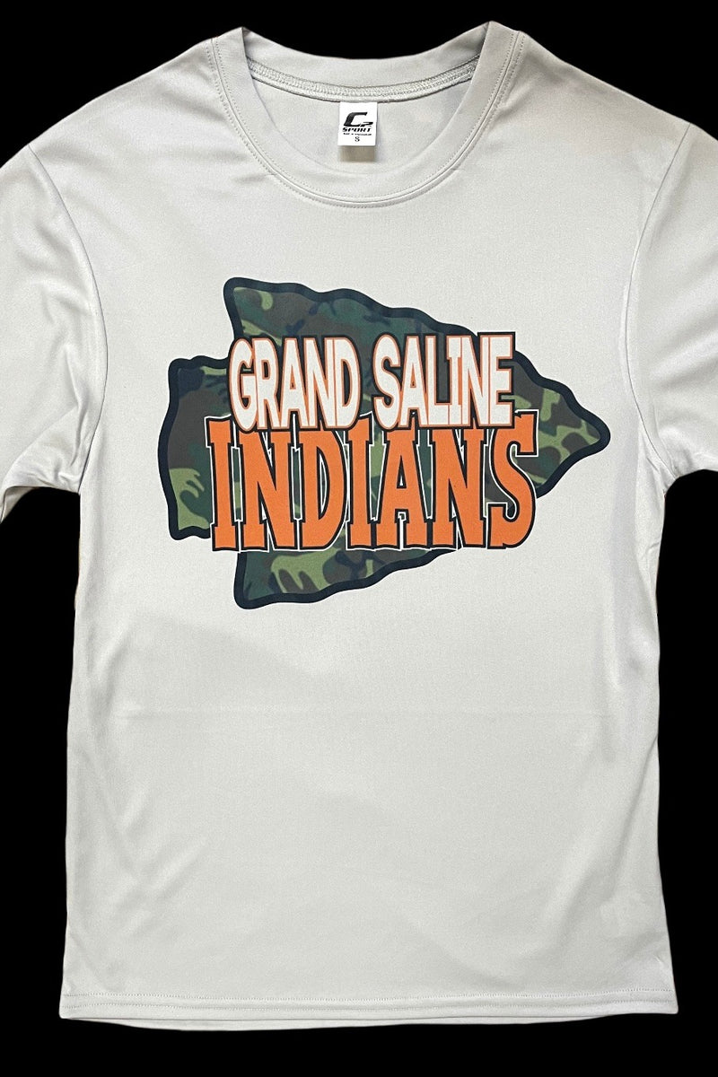 Grand Saline Indians Camo Arrowhead Tee