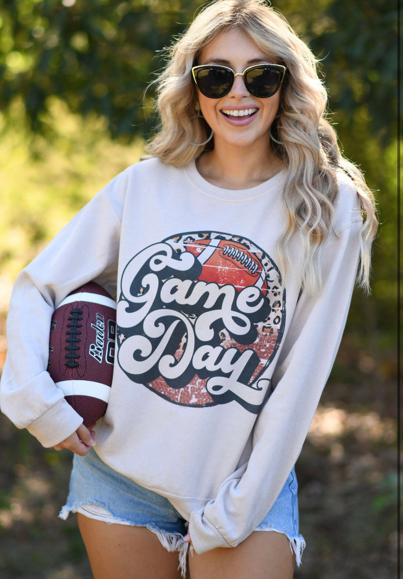 Game Day Football Tan Sweatshirt